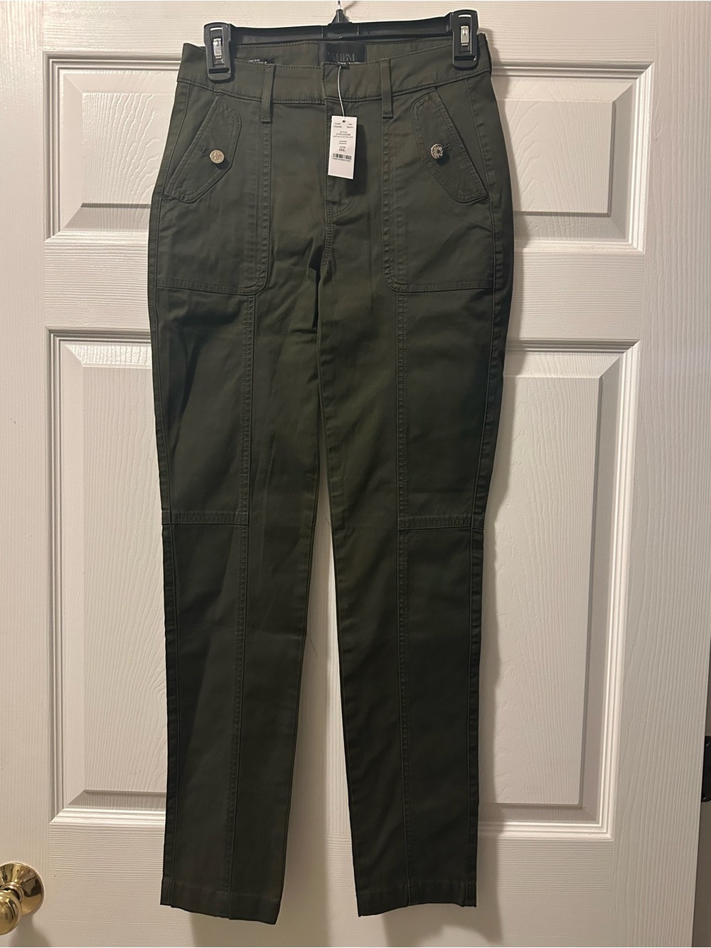 NWT WHBM White House Black Market Olive High-Rise Slim Ankle Pants - Size 00